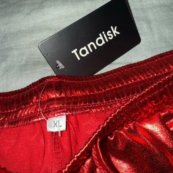 NWT Metallic Red Athletic Shorts - Picture 3 of 7